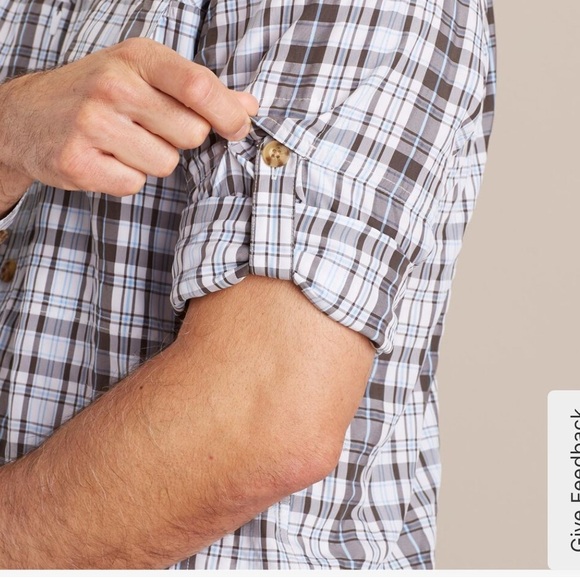 Duluth Trading Mens Armachillo Shirt Blue Cooling Roll Tab Sleeve Fishing Sz M - Picture 5 of 7